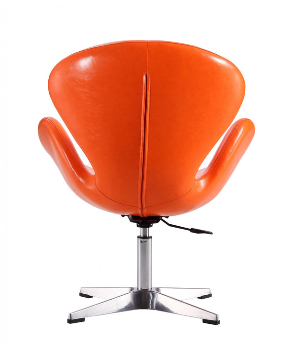 Fauteuil lounge pivotant moderne Raspberry en tissu orange - Lot de 2