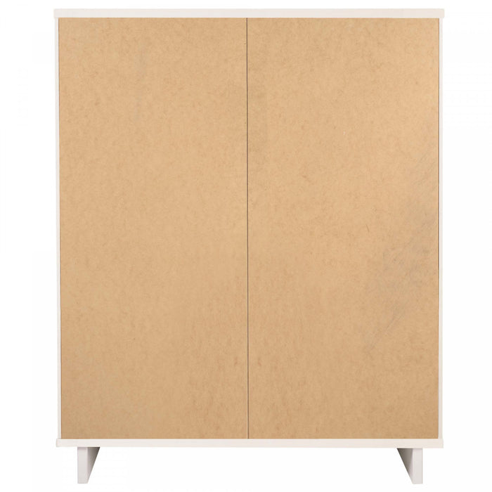 Commode Granville Moderne 38\" en blanc (5 tiroirs)