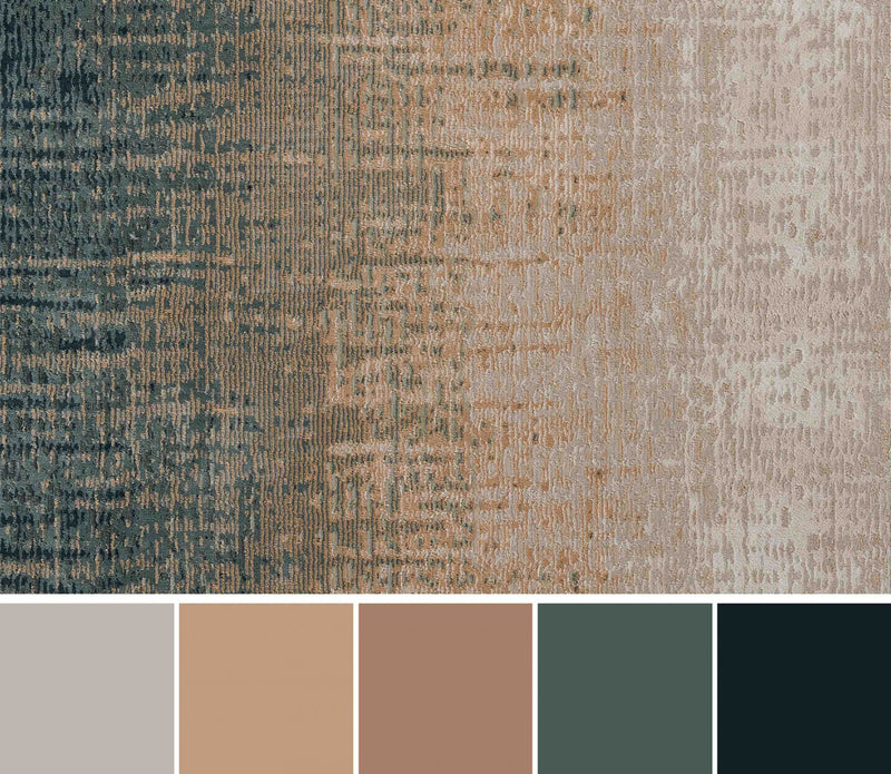 Tapis Contemporain Sable 5'1\" x 7'7\" en Bleu