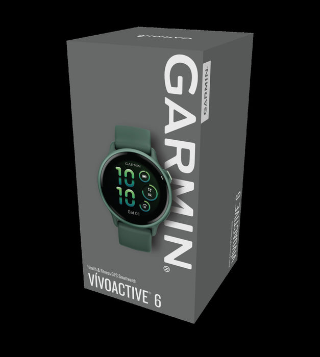 Montre connectee Garmin Vivoactive 6 Jasper Green - Vetement de performance, Coach Garmin, HIIT de force, Exercices de mobilite, Entrainements en fauteuil roulant