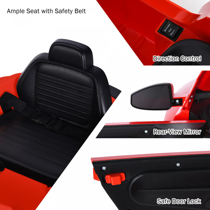 Voiture Electrique 12v Pour Enfants Costway, Sous Licence Volkswagen Beetle Avec Telecommande Et Musique, Rouge