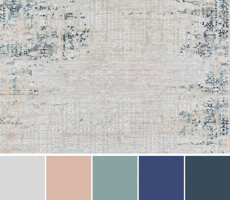 Tapis Traditionnel Amber 5'1\" x 7'7\" en Gris
