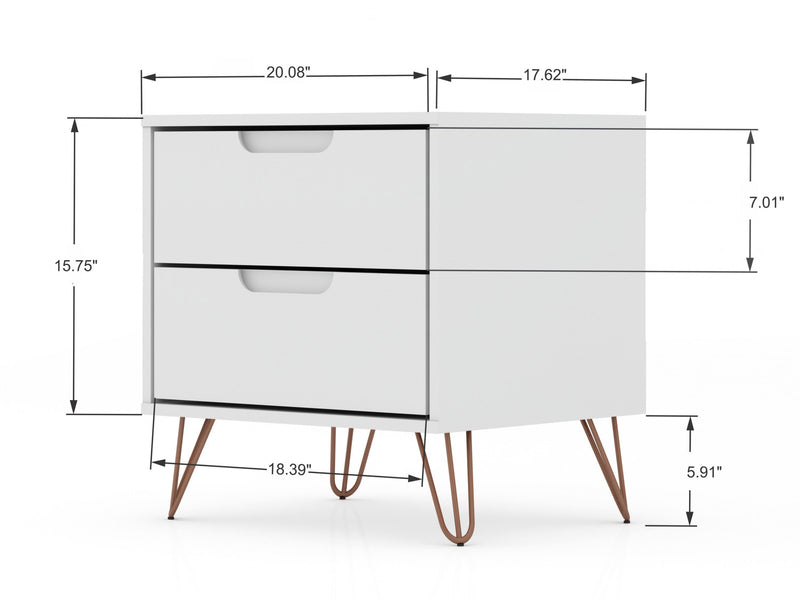 Ensemble de commodes 2 pieces Rockefeller style milieu du siecle en blanc