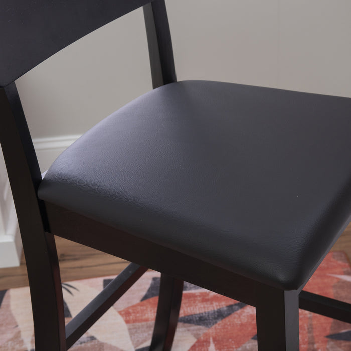Tabouret bar contemporain Torino en similicuir - noir
