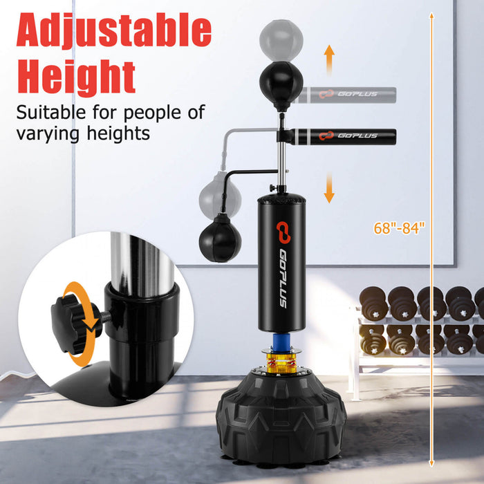 Goplus Boxe Vitesse Entraineur Independant Remplissable 360 ° Barre Tournante Hauteur Reglable