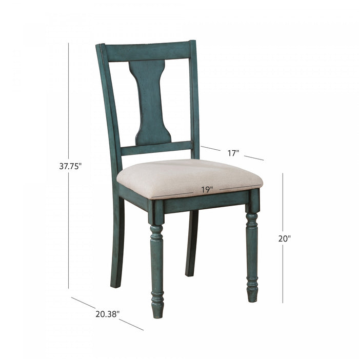 Chaise de salle à manger Willow en tissu bleu sarcelle - ensemble de 2