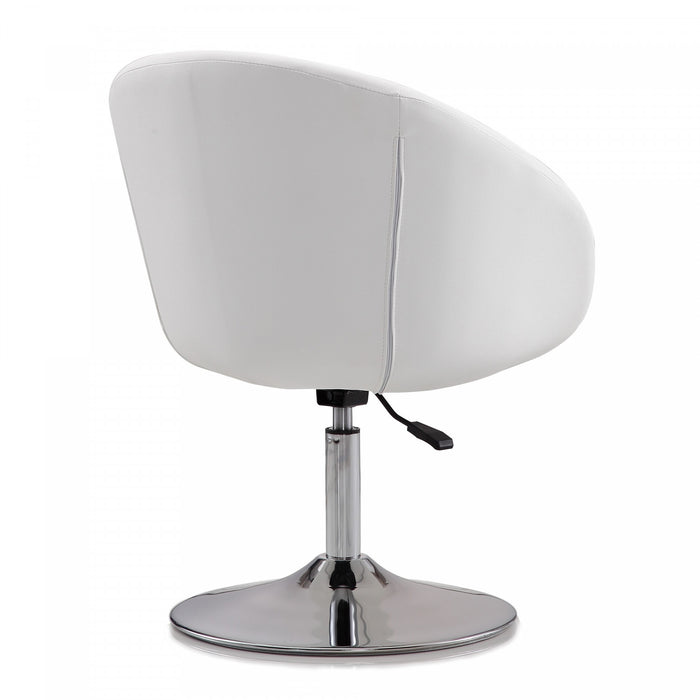 Fauteuil lounge pivotant moderne Hopper en tissu blanc - Lot de 2