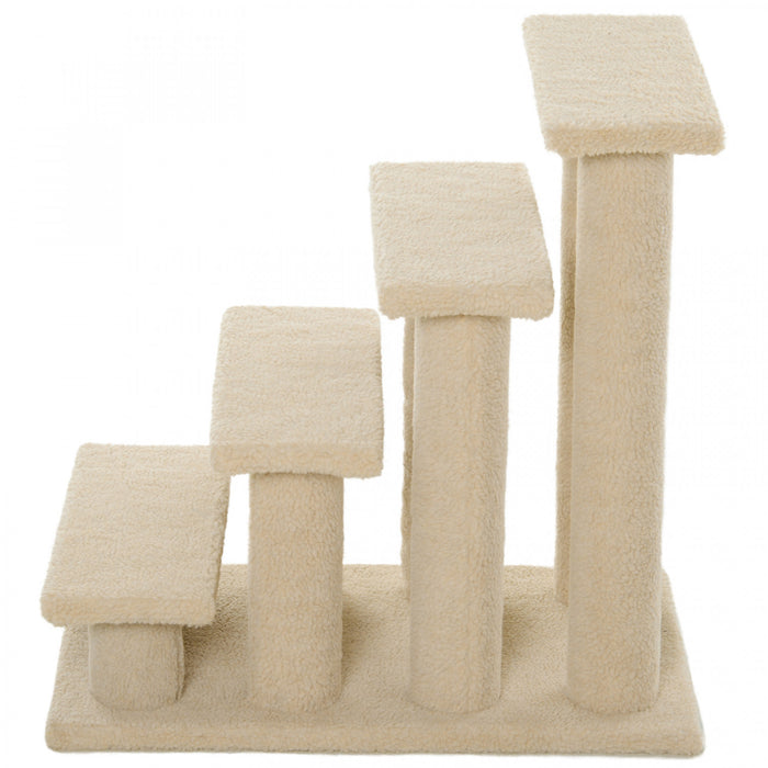 Pawhut Escalier Pour Chat A 4 Niveaux A Plusieurs Niveaux Marron Clair