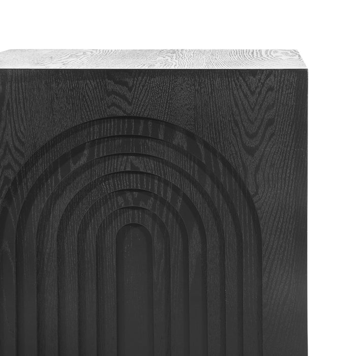 Grace Table d'Appoint Rustique, Noir
