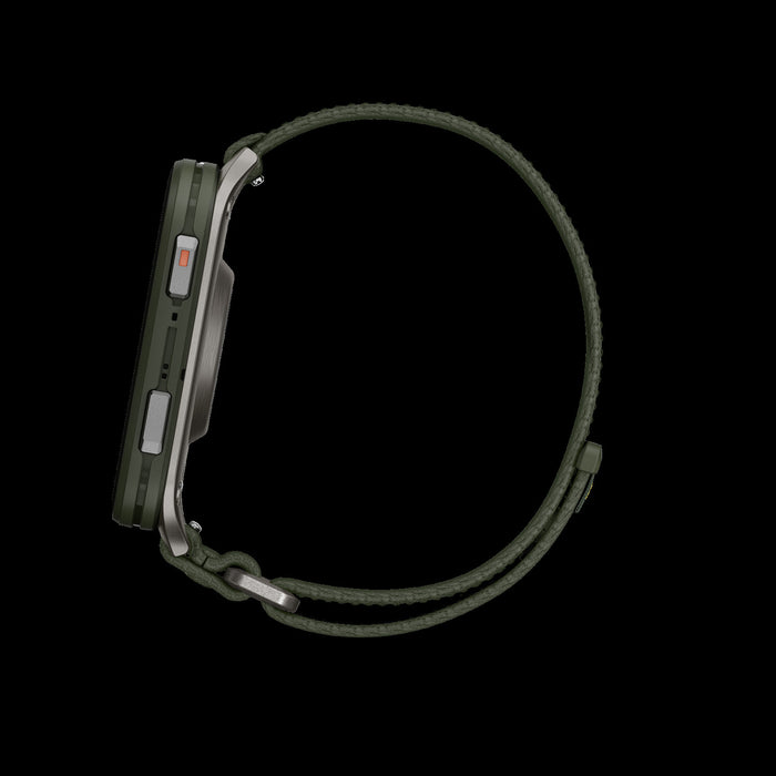 Montre intelligente Garmin Venu X1 Moss legere - Suivi exterieur, boitier en titane, bracelet ComfortFit, surveillance de la sante, commandes vocales, stockage de musique