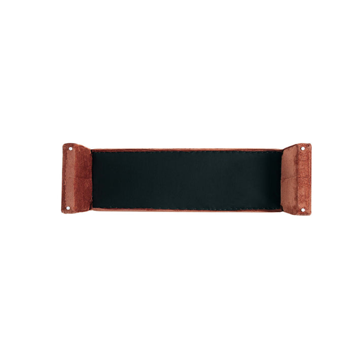 Banc d’appoint moderne glamour en chenille Concord, couleur terre cuite