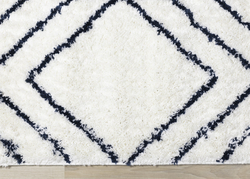 Carpette à poil long Taylor à motif de diamants - 7 pi 10 po x 10 pi 6 po