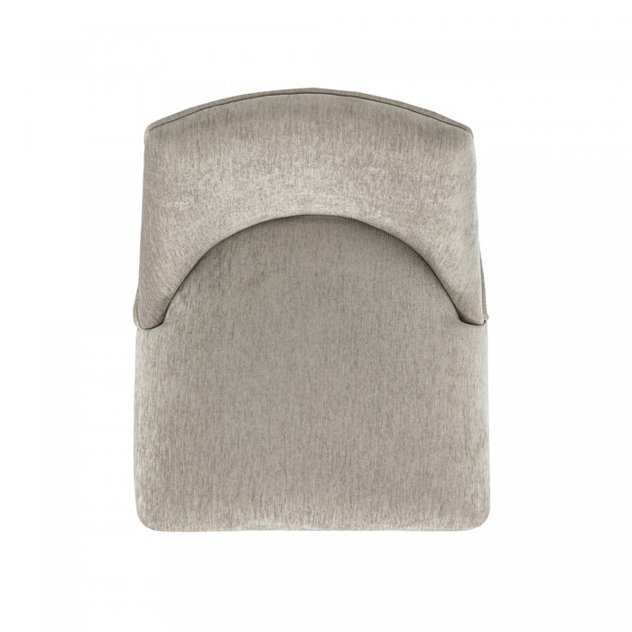 Tabouret de bar moderne Beever en bois et tissu chenille taupe - Lot de 2