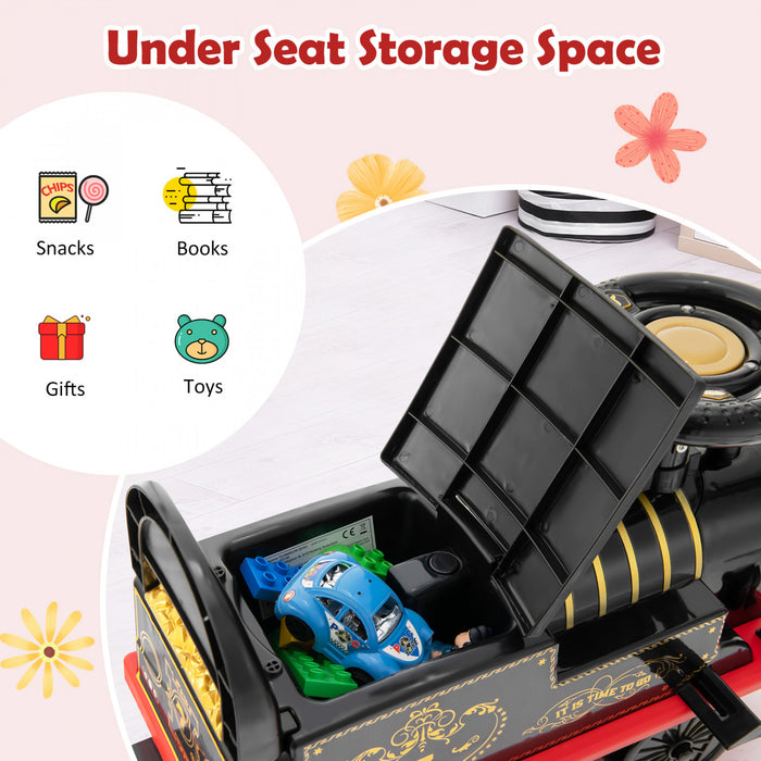 Jouet De Train Motorise Electrique 6v Pour Enfants Sur Train Avec Piste Et 6 Roues Noires