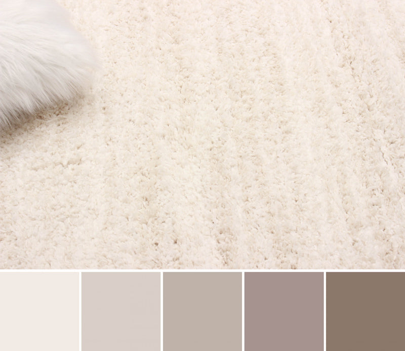 Carpette Yeti ivoire et grise - 5 pi 0 po x 8 pi 0 po 