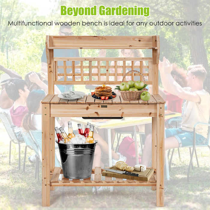 Table De Rempotage En Bois Costway
