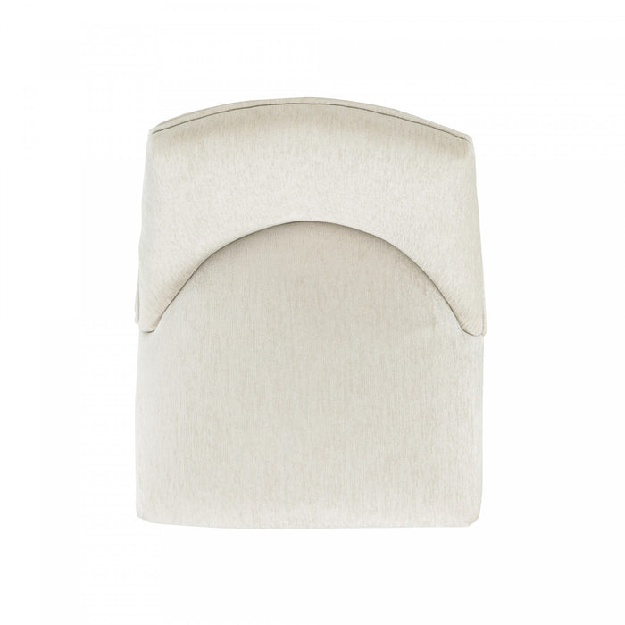 Tabouret de bar moderne Beever en bois et tissu chenille creme - Lot de 3