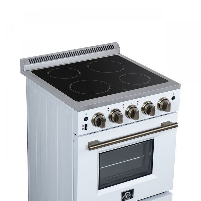 Cuisiniere electrique Loiano de 24 po en blanc, 2,3 pi³ avec tiroir de rangement - FFSEL6099-24WHT
