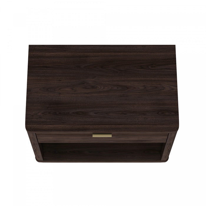 Table de nuit moderne Evelyn 32\" en brun (1 tiroir) - Lot de 2