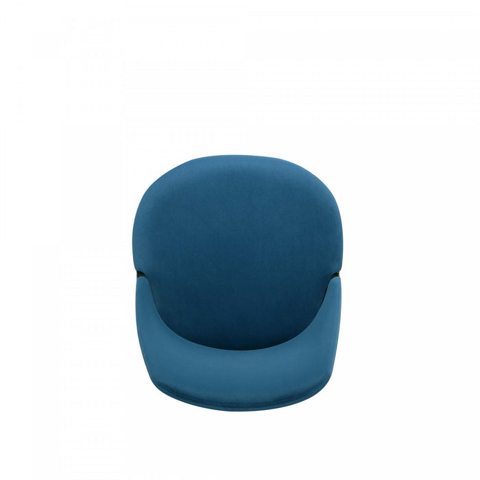 Chaise de salle a manger moderne en bois Kara avec revetement bleu - Lot de 4