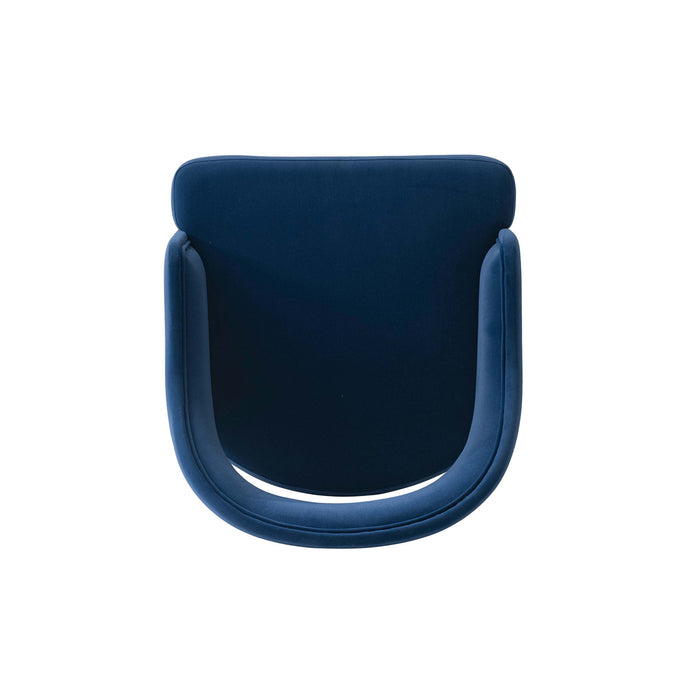 Fauteuil Carrington Moderne Glam en Velours Bleu Nuit - Lot de 2