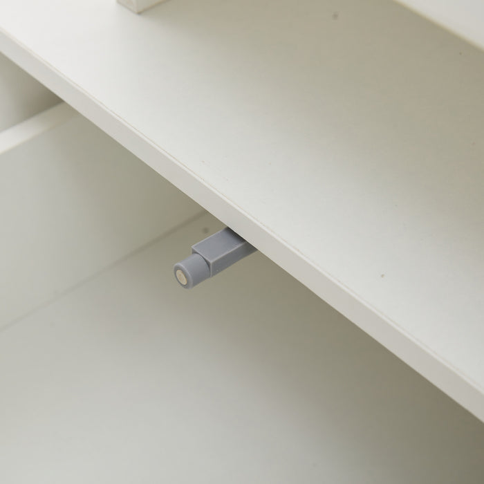 Daniel table basse avec eclairage LED et tiroirs de rangement, blanc