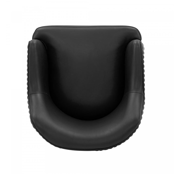 Chaise de salle a manger Raya en bois moderne et cuir vegetalien noir - Lot de 2