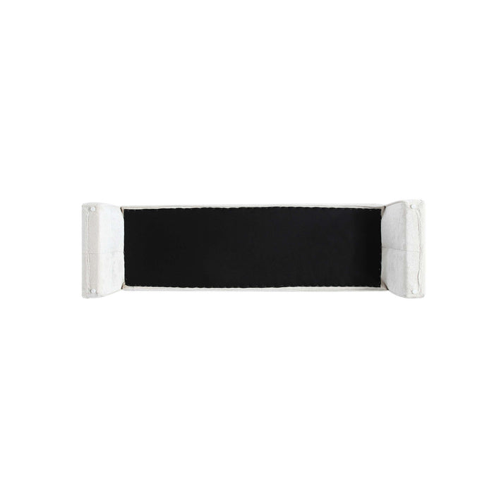 Banc d’appoint moderne et glamour Concord en chenille ivoire