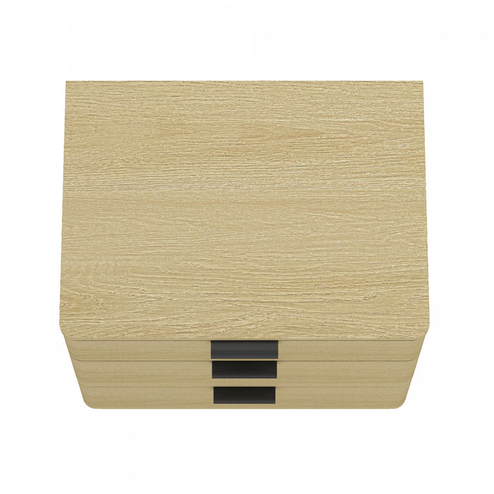 Table de nuit moderne Payton 66 cm en chene naturel (3 tiroirs)