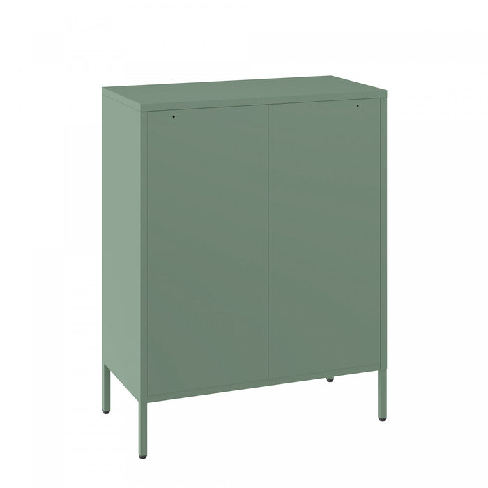 Armoire d’appoint moderne Amelia 32\" en metal vert sauge