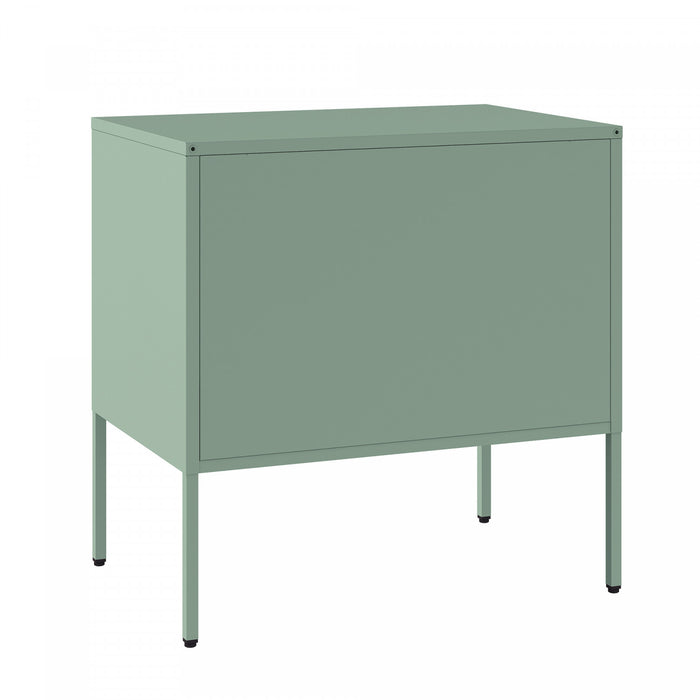 Armoire d’appoint moderne Ava 24\" en metal, vert sauge