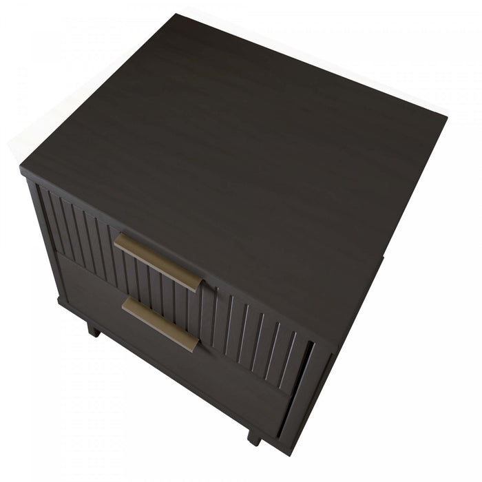 Table de nuit Granville Modern 18\" en gris charbon (2 tiroirs) - Lot de 2