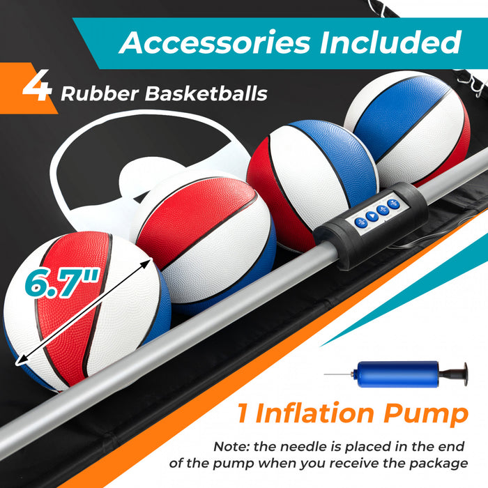 Costway Double Shot Basketball Arcade Game Avec 8 Modes De Jeu Electronic Scoring Green