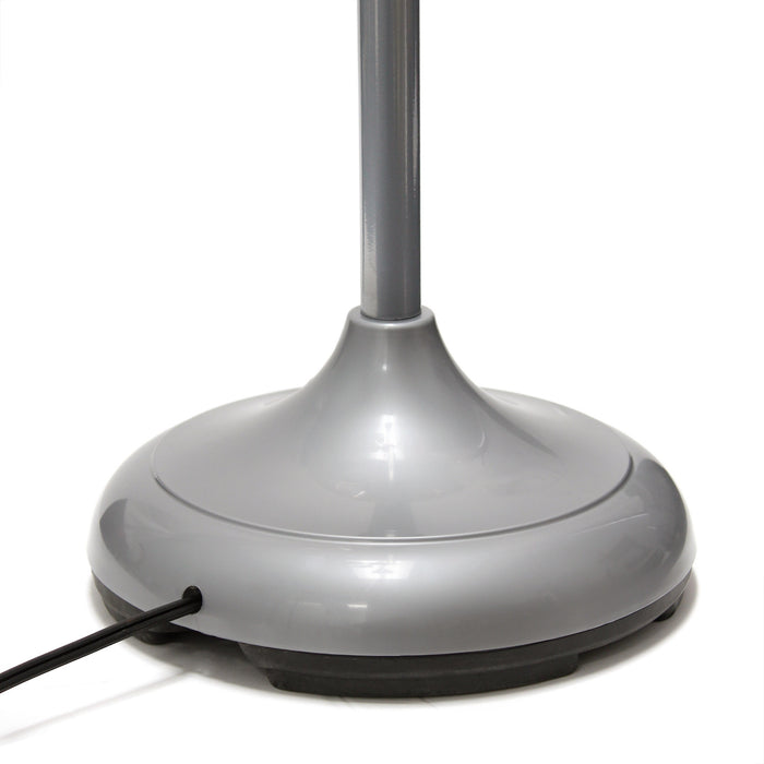 Skye Lampadaire a 5 lumieres avec cols de cygne reglables, Bleu multicolore, Blanc et Argent, 67 po H