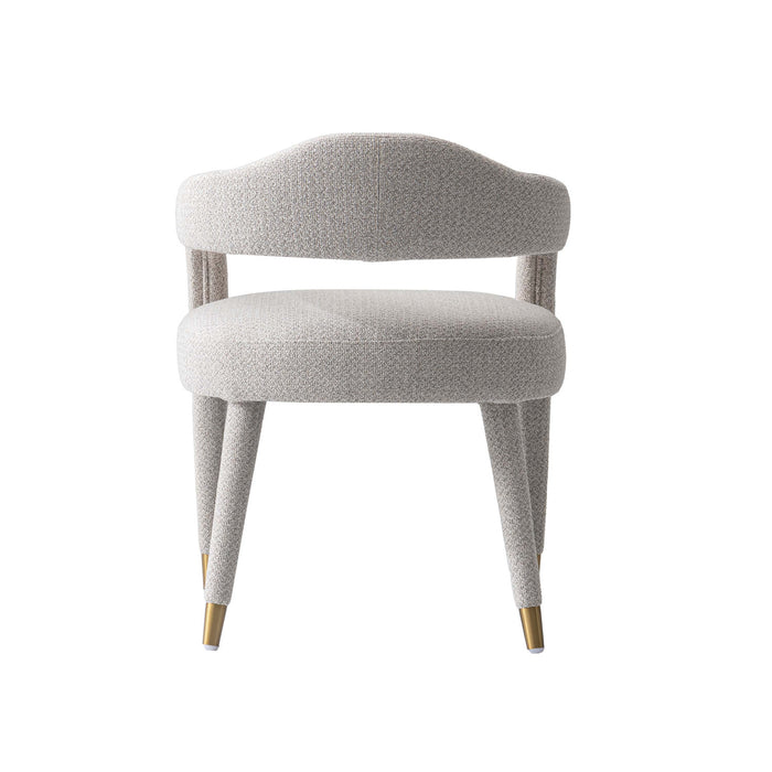 Fauteuil Aspen d’inspiration mi-siecle moderne en tweed rembourre, coloris Silver Lining