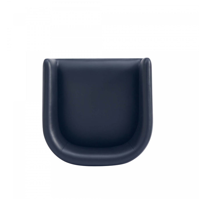 Tabouret de bar rembourre en metal noir style mid-century modern Louvre
