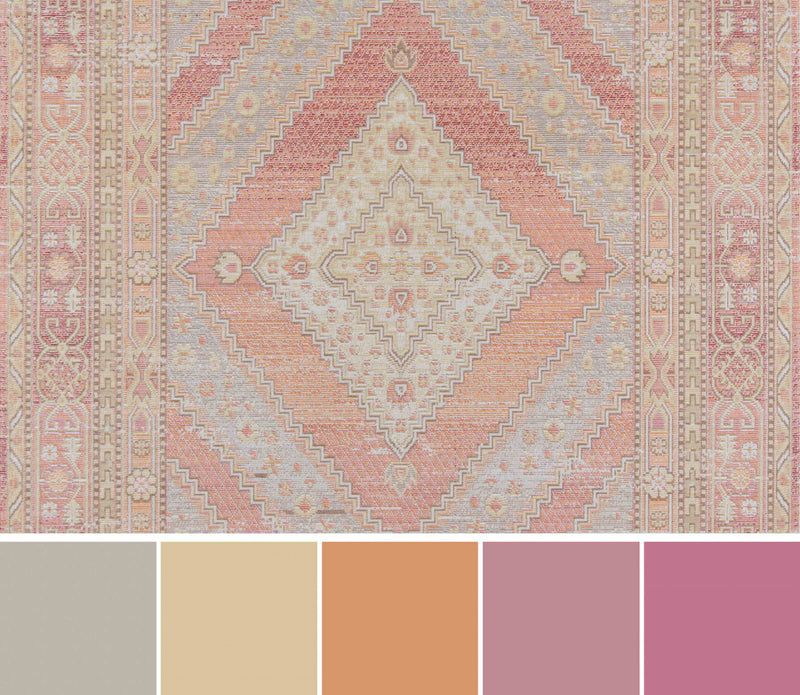 Tapis Traditionnel Poppy 5'3\" x 7'3\" en Rose