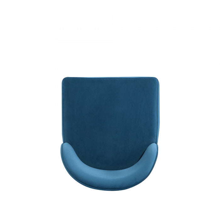 Chaise de salle a manger moderne en bois Hillman avec revetement bleu - Lot de 2