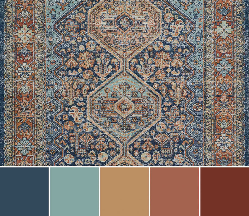 Tapis Traditionnel Alicia 9'3\" x 11'10\" en Bleu