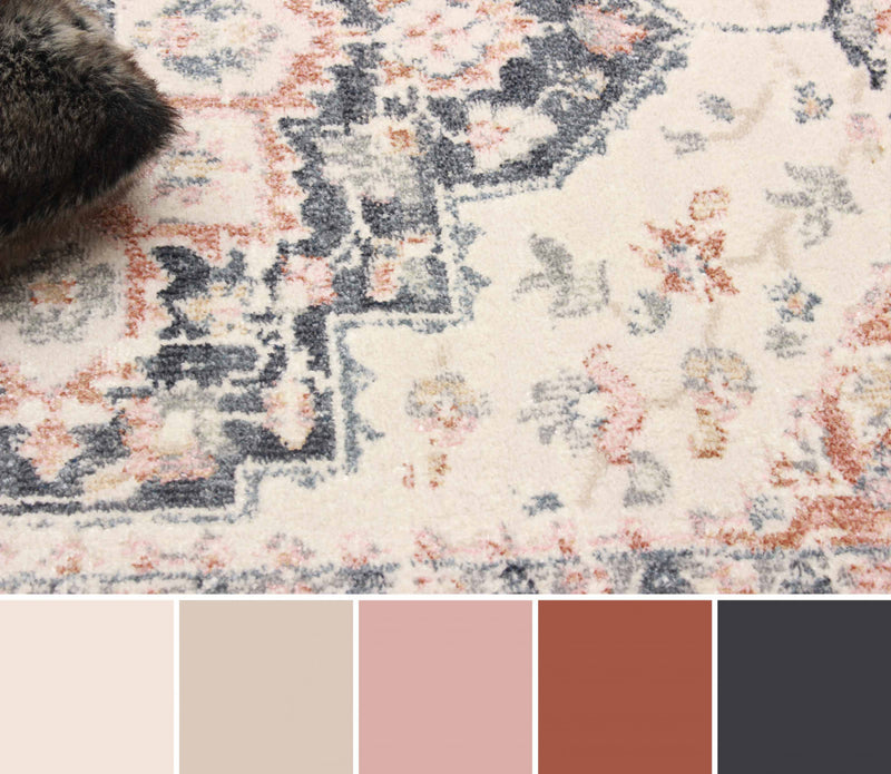 Carpette Heriza ivoire - 5 pi 0 po x 8 pi 0 po   