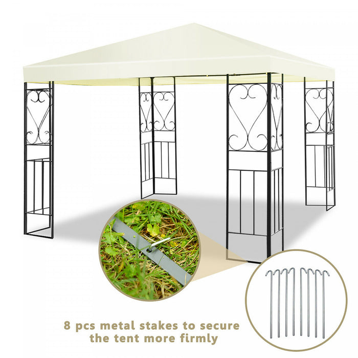 Costway 10’x10’ Patio Gazebo Canopy Tente A Cadre En Acier Abri Auvent De Partie De Patio