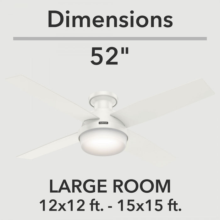 Ventilateur de plafond Dempsey avec luminaire - Blanc