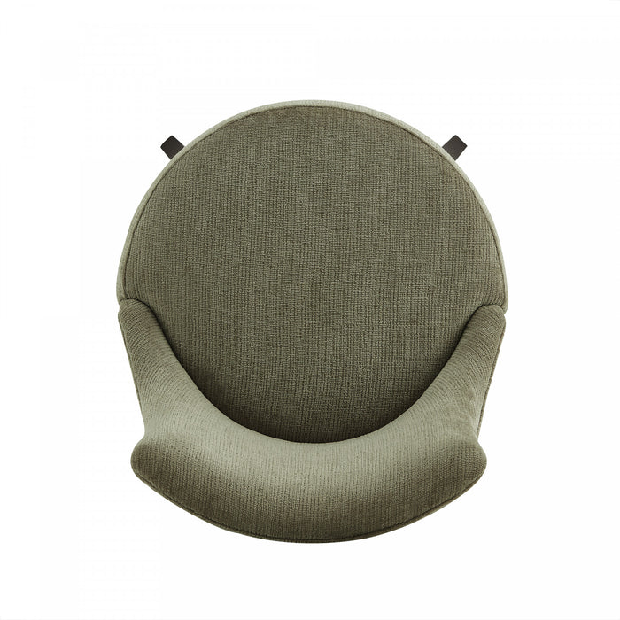 Tabouret de bar moderne en bois Lucia, tapisse de chenille, vert feuille
