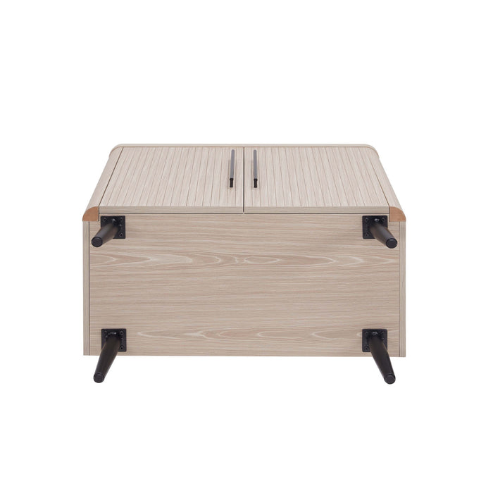 Jodie – Cabinet d’appoint cannele style milieu du siecle de 31\" en chene blanchi