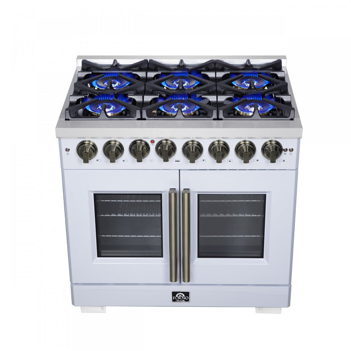 Cuisiniere a double combustible Capriasca de 36 po, blanche, 5.36 pi³ – FFSGS6387-36BLK