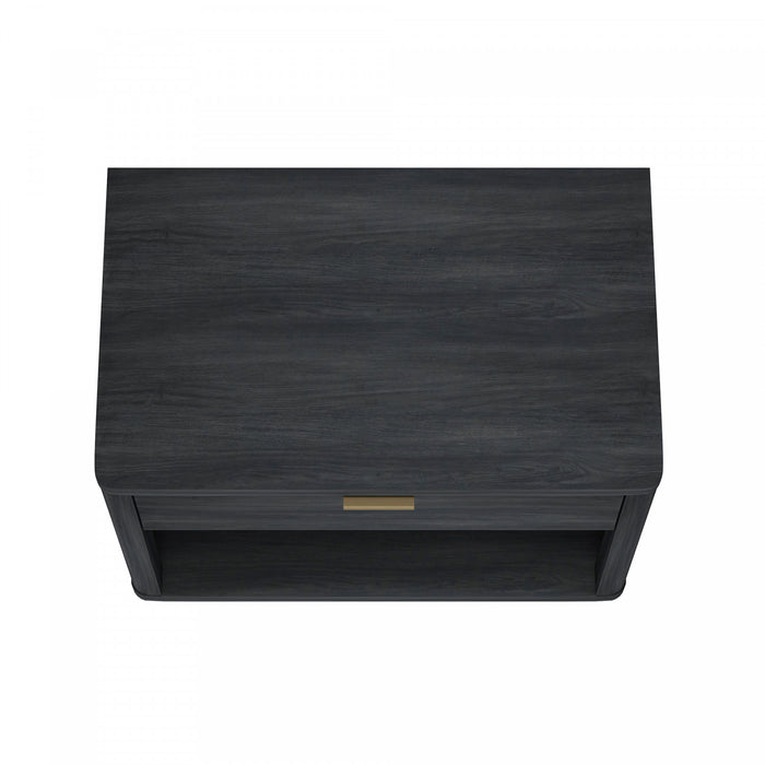 Table de nuit Evelyn Moderne 32\" en gris charbon (1 tiroir)