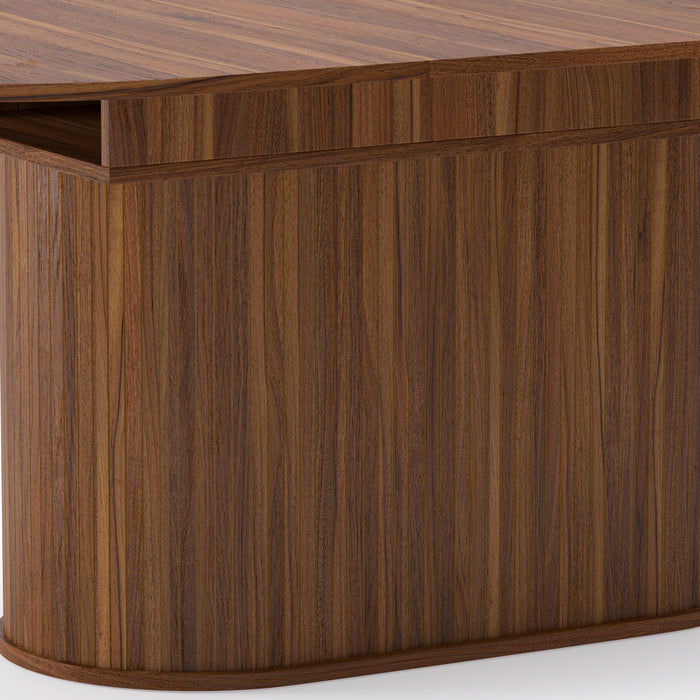 Noah Table a manger ovale extensible avec pieds rayes, marron