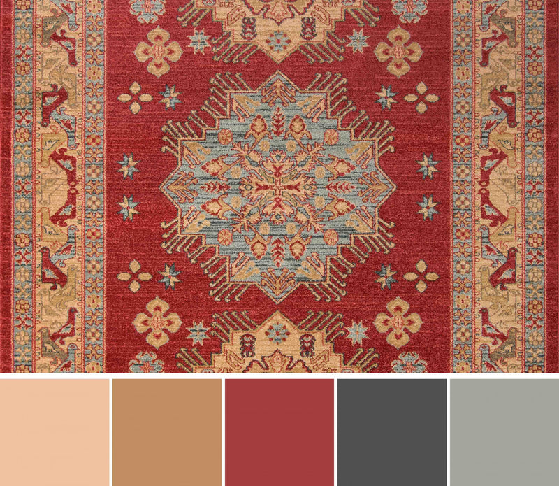 Tapis Traditionnel Mila 7'10\" x 9'10\" en Rouge