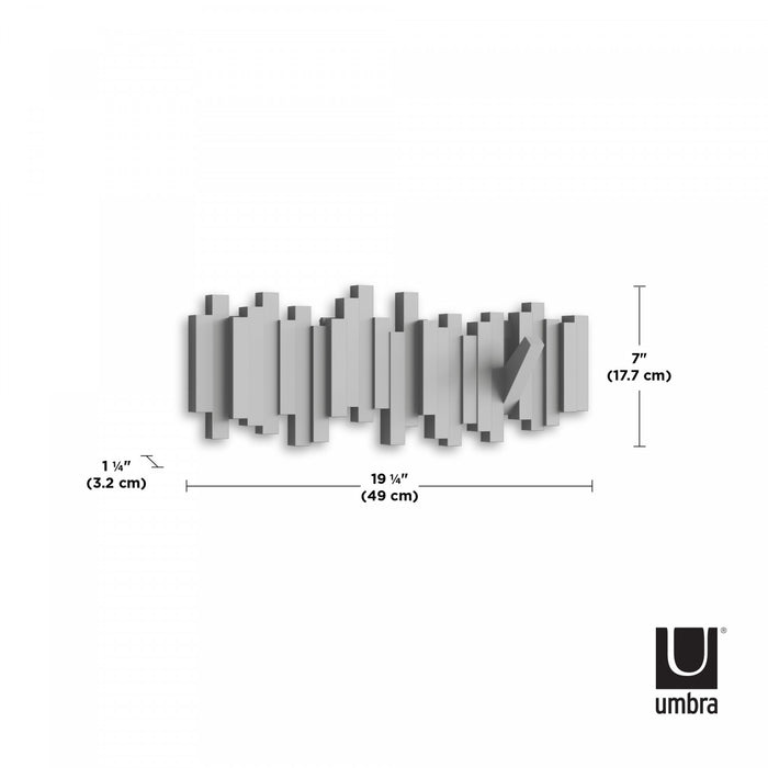 Portemanteau mural moderne Sticks de Umbra - gris