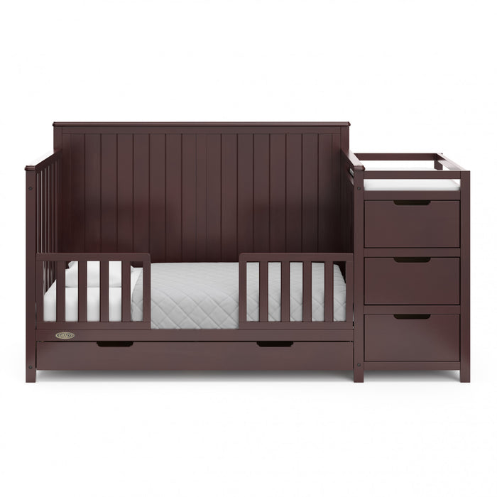 Graco Hadley Lit de bebe convertible 5-en-1 avec table a langer et tiroir - Espresso